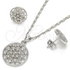 Rhodium Gold Filled Earring and Pendant Adult Set, with White Cubic Zirconia, Polished, Rhodium Finish, 10.156.0160.1