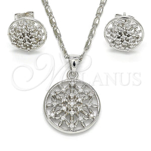 White Gold Filled Ring — Earring and Pendant Adult Set with White Cubic — main product view — SKU 121979 | Oro Laminado Blanco anillo — Earring and Pendant Adult Set with blanco Cubic — SKU 121979