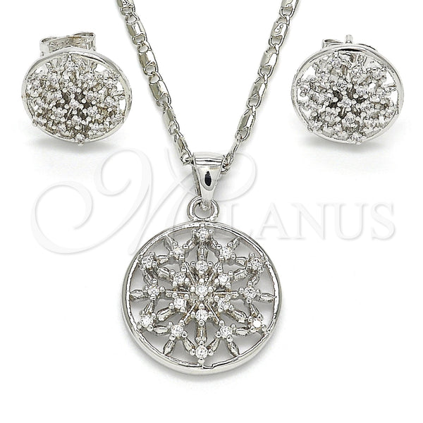 White Gold Filled Ring — Earring and Pendant Adult Set with White Cubic — main product view — SKU 121979 | Oro Laminado Blanco anillo — Earring and Pendant Adult Set with blanco Cubic — SKU 121979