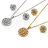 Rhodium Gold Filled Earring and Pendant Adult Set, with White Cubic Zirconia, Polished, Rhodium Finish, 10.156.0160.1