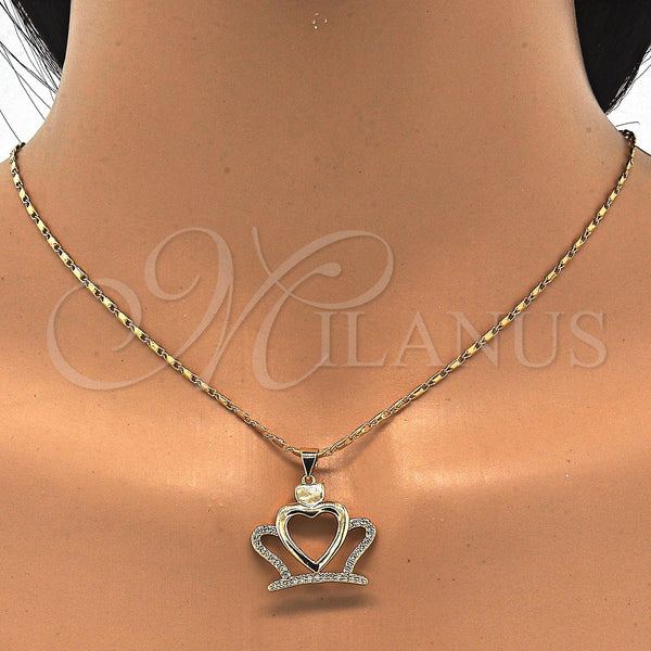 Gold Filled Ring — Earring and Pendant Adult Set Crown and Heart — alternate product view — SKU 122004 | Oro Laminado anillo — Earring and Pendant Adult Set Crown and corazón — SKU 122004