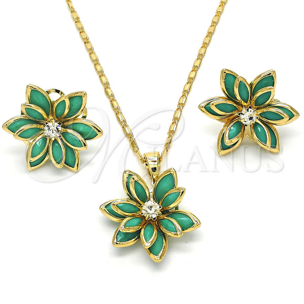 Gold Filled Ring — Earring and Pendant Adult Set Flower Design with — main product view — SKU 122080 | Oro Laminado anillo — Earring and Pendant Adult Set flor diseño with — SKU 122080