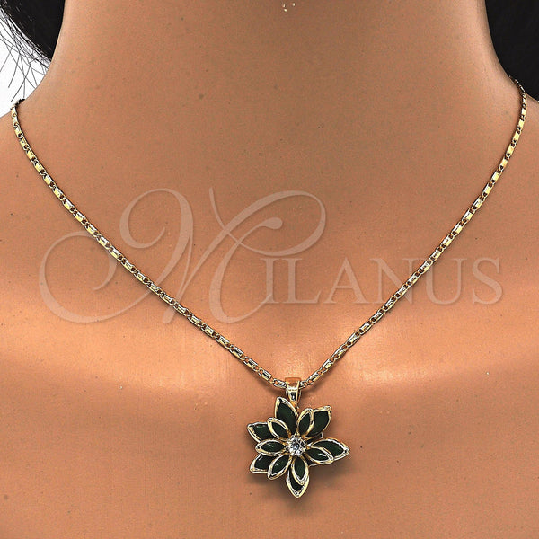 Gold Filled Ring — Earring and Pendant Adult Set Flower Design with — alternate product view — SKU 122084 | Oro Laminado anillo — Earring and Pendant Adult Set flor diseño with — SKU 122084
