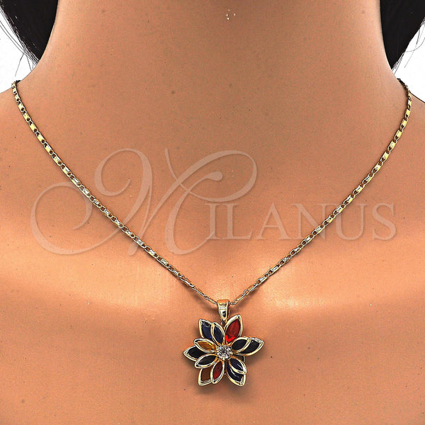 Gold Filled Ring — Earring and Pendant Adult Set Flower Design with — alternate product view — SKU 122086 | Oro Laminado anillo — Earring and Pendant Adult Set flor diseño with — SKU 122086
