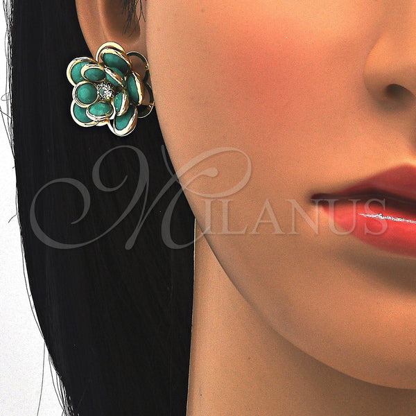 Gold Filled Ring — Earring and Pendant Adult Set Flower Design with — alternate product view — SKU 122098 | Oro Laminado anillo — Earring and Pendant Adult Set flor diseño with — SKU 122098
