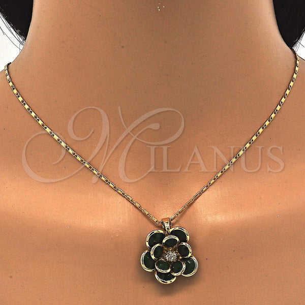 Gold Filled Ring — Earring and Pendant Adult Set Flower Design with — alternate product view — SKU 122101 | Oro Laminado anillo — Earring and Pendant Adult Set flor diseño with — SKU 122101