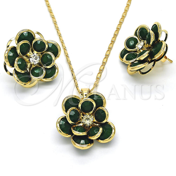 Gold Filled Ring — Earring and Pendant Adult Set Flower Design with — main product view — SKU 122101 | Oro Laminado anillo — Earring and Pendant Adult Set flor diseño with — SKU 122101