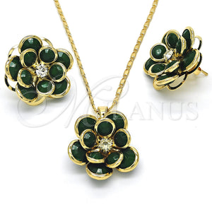 Gold Filled Ring — Earring and Pendant Adult Set Flower Design with — main product view — SKU 122101 | Oro Laminado anillo — Earring and Pendant Adult Set flor diseño with — SKU 122101