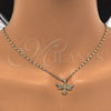 Oro Laminado Pendant Necklace, Gold Filled Style Bee Design, with White Micro Pave, Polished, Golden Finish, 04.156.0144.18 (0.50 Gauge, 02 MM Thickness, 18 Inches Length)