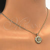 Oro Laminado Pendant Necklace, Gold Filled Style Moon Design, with White Cubic Zirconia, Polished, Golden Finish, 04.156.0147.20 (02 MM Thickness, 20 Inches Length)