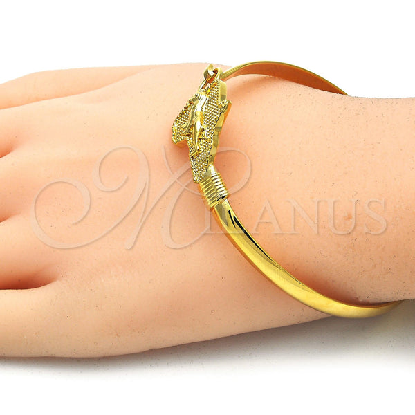 Gold Filled Jewelry — Individual Bangle Lion Design Polished 07. 05 MM — alternate product view — SKU 122163 | Oro Laminado joyería — Individual Bangle Lion diseño pulido 07. 05 MM — SKU 122163