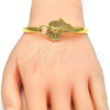 Oro Laminado Individual Bangle, Gold Filled Style Lion Design, Polished, Golden Finish, 07.192.0031.04 (05 MM Thickness, Size 4 (2.25 Diameter))