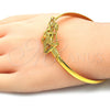 Oro Laminado Individual Bangle, Gold Filled Style Eagle and Anchor Design, Polished, Golden Finish, 07.192.0032.04 (05 MM Thickness, Size 4 (2.25 Diameter))