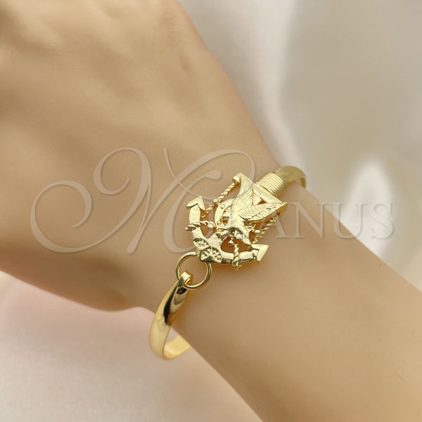 Gold Filled Jewelry — Individual Bangle Eagle and Anchor Design Polished 07. — alternate product view — SKU 122167 | Oro Laminado joyería — Individual Bangle Eagle and Anchor diseño pulido 07. — SKU 122167