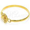 Oro Laminado Individual Bangle, Gold Filled Style Eagle and Anchor Design, Polished, Golden Finish, 07.192.0032.04 (05 MM Thickness, Size 4 (2.25 Diameter))