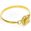 Oro Laminado Individual Bangle, Gold Filled Style Eagle and Anchor Design, Polished, Golden Finish, 07.192.0032.04 (05 MM Thickness, Size 4 (2.25 Diameter))