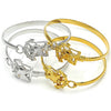 Oro Laminado Individual Bangle, Gold Filled Style Eagle and Anchor Design, Polished, Golden Finish, 07.192.0032.04 (05 MM Thickness, Size 4 (2.25 Diameter))