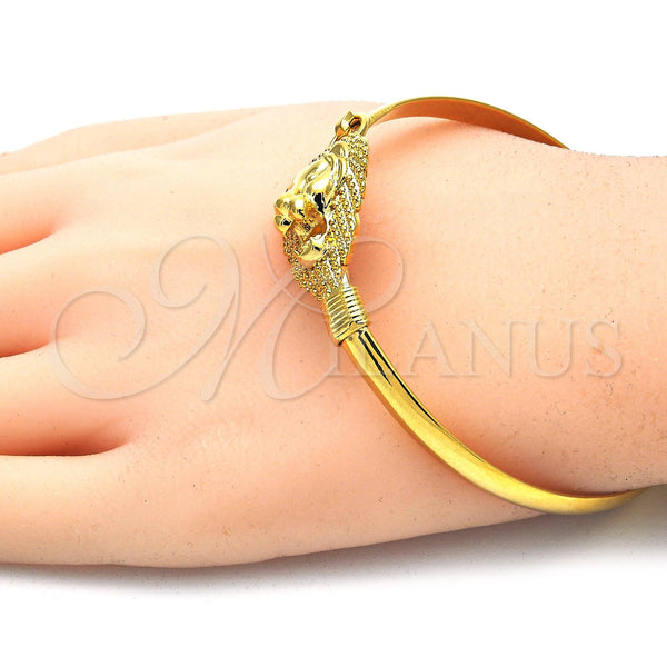 Gold Filled Jewelry — Individual Bangle Lion Design Polished 07. 05 MM — alternate product view — SKU 122171 | Oro Laminado joyería — Individual Bangle Lion diseño pulido 07. 05 MM — SKU 122171