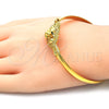 Oro Laminado Individual Bangle, Gold Filled Style Lion Design, Polished, Golden Finish, 07.192.0033.04 (05 MM Thickness, Size 4 (2.25 Diameter))