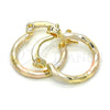 Oro Laminado Small Hoop, Gold Filled Style Diamond Cutting Finish, Tricolor, 02.96.0079.2.15