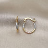 Oro Laminado Small Hoop, Gold Filled Style Diamond Cutting Finish, Tricolor, 02.96.0079.2.15