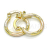 Oro Laminado Small Hoop, Gold Filled Style Diamond Cutting Finish, Tricolor, 02.96.0080.2.15