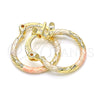 Oro Laminado Small Hoop, Gold Filled Style Diamond Cutting Finish, Tricolor, 02.96.0084.2.15