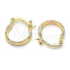 Oro Laminado Small Hoop, Gold Filled Style Diamond Cutting Finish, Tricolor, 02.96.0085.2.15