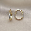 Oro Laminado Small Hoop, Gold Filled Style Diamond Cutting Finish, Tricolor, 02.96.0085.2.15
