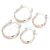 Oro Laminado Small Hoop, Gold Filled Style Diamond Cutting Finish, Tricolor, 02.96.0085.2.15