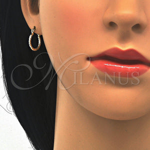 Gold Filled Hoop Earrings — Small Hoop Diamond Cutting Tricolor 02.96. — main product view — SKU 122195 | Oro Laminado aretes de aro — Small Hoop Diamond Cutting Tricolor 02.96. — SKU 122195