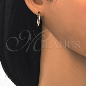 Gold Filled Hoop Earrings — Small Hoop Diamond Cutting Tricolor 02.96. — main product view — SKU 122196 | Oro Laminado aretes de aro — Small Hoop Diamond Cutting Tricolor 02.96. — SKU 122196