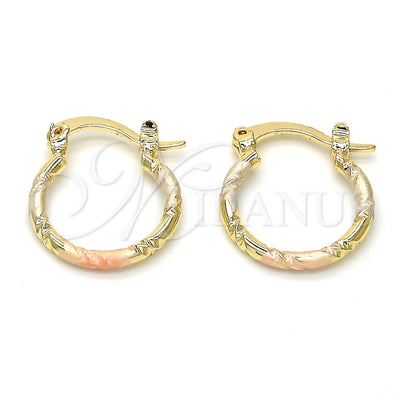 Oro Laminado Small Hoop, Gold Filled Style Diamond Cutting Finish, Tricolor, 02.96.0088.2.15 for wholesale, main product view