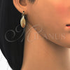 Oro Laminado Small Hoop, Gold Filled Style Twist Design, Polished, Golden Finish, 02.170.0239.25