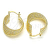 Oro Laminado Small Hoop, Gold Filled Style Twist Design, Polished, Golden Finish, 02.170.0239.25