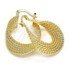 Oro Laminado Small Hoop, Gold Filled Style Twist Design, Polished, Golden Finish, 02.170.0239.25