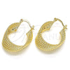 Oro Laminado Small Hoop, Gold Filled Style Twist Design, Polished, Golden Finish, 02.170.0239.25