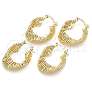 Gold Filled Hoop Earrings — Small Hoop Twist Design Polished 02. — main product view — SKU 122217 | Oro Laminado aretes de aro — Small Hoop Twist diseño pulido 02. — SKU 122217