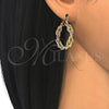 Oro Laminado Medium Hoop, Gold Filled Style Twist Design, Polished, Golden Finish, 02.170.0241.30