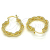 Oro Laminado Medium Hoop, Gold Filled Style Twist Design, Polished, Golden Finish, 02.170.0241.30