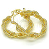 Oro Laminado Medium Hoop, Gold Filled Style Twist Design, Polished, Golden Finish, 02.170.0241.30