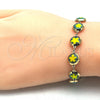 Oro Laminado Fancy Bracelet, Gold Filled Style Flower Design, Polished, Golden Finish, 03.169.0003.08 (10 MM Thickness, 8 Inches Length)