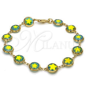 Gold Filled Bracelet — Fancy Bracelet Flower Design Polished 03. 10 MM — main product view — SKU 122282 | Oro Laminado brazalete — elegante Bracelet flor diseño pulido 03. 10 MM — SKU 122282