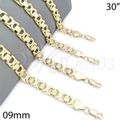 Oro Laminado Basic Necklace, Gold Filled Style Polished, Golden Finish, 04.197.0001.30 (09 MM Thickness, 30 for wholesale, main product view