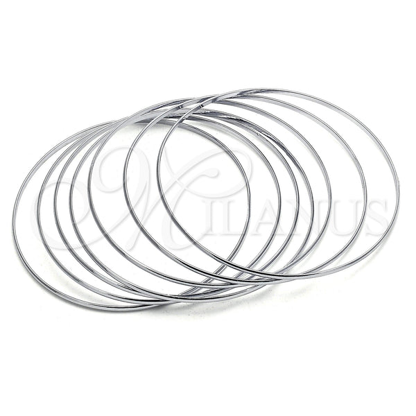Stainless Steel Semanario Bangle, Polished, Steel Finish, 07.244.0008.06 (02 MM Thickness, Size 6 (2.75 Diameter))