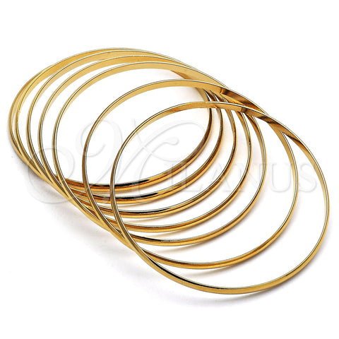 Stainless Steel Semanario Bangle, Polished, Golden Finish, 07.244.0009.1.05 (04 MM Thickness, Size 5 (2.50 Diameter))