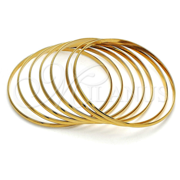 Stainless Steel Semanario Bangle, Polished, Golden Finish, 07.244.0009.1.05 (04 MM Thickness, Size 5 (2.50 Diameter))