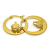 Stainless Steel Small Hoop, Elephant Design, with White Cubic Zirconia, Polished, Golden Finish, 02.244.0010.25