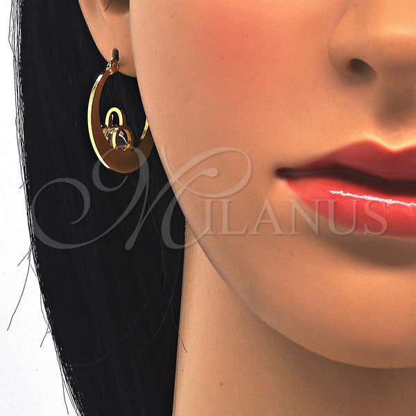 Stainless Steel Hoop Earrings — Small Hoop Little Boy and Little Girl Design — alternate product view — SKU 122302 | Acero Inoxidable aretes de aro — Small Hoop Little Boy and Little Girl diseño — SKU 122302