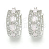 Rhodium Gold Filled Huggie Hoop, with Pink and White Cubic Zirconia, Polished, Rhodium Finish, 02.210.0086.12.15